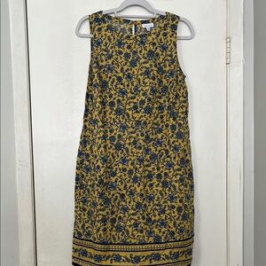 J. Jill Floral Sleeveless Dress - Blue and Yellow